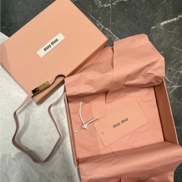 Miu Miu Pink Box with Gold Accent - Picture 4 of 6